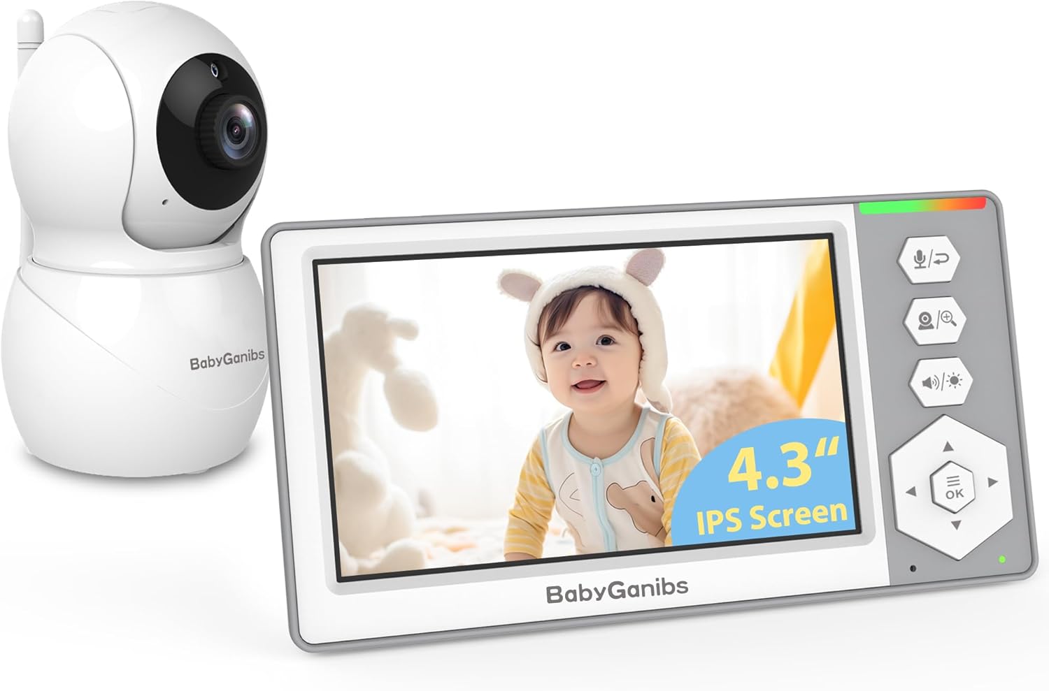 Baby Monitor with Camera and Audio, 4.3” Video Baby Monitor…