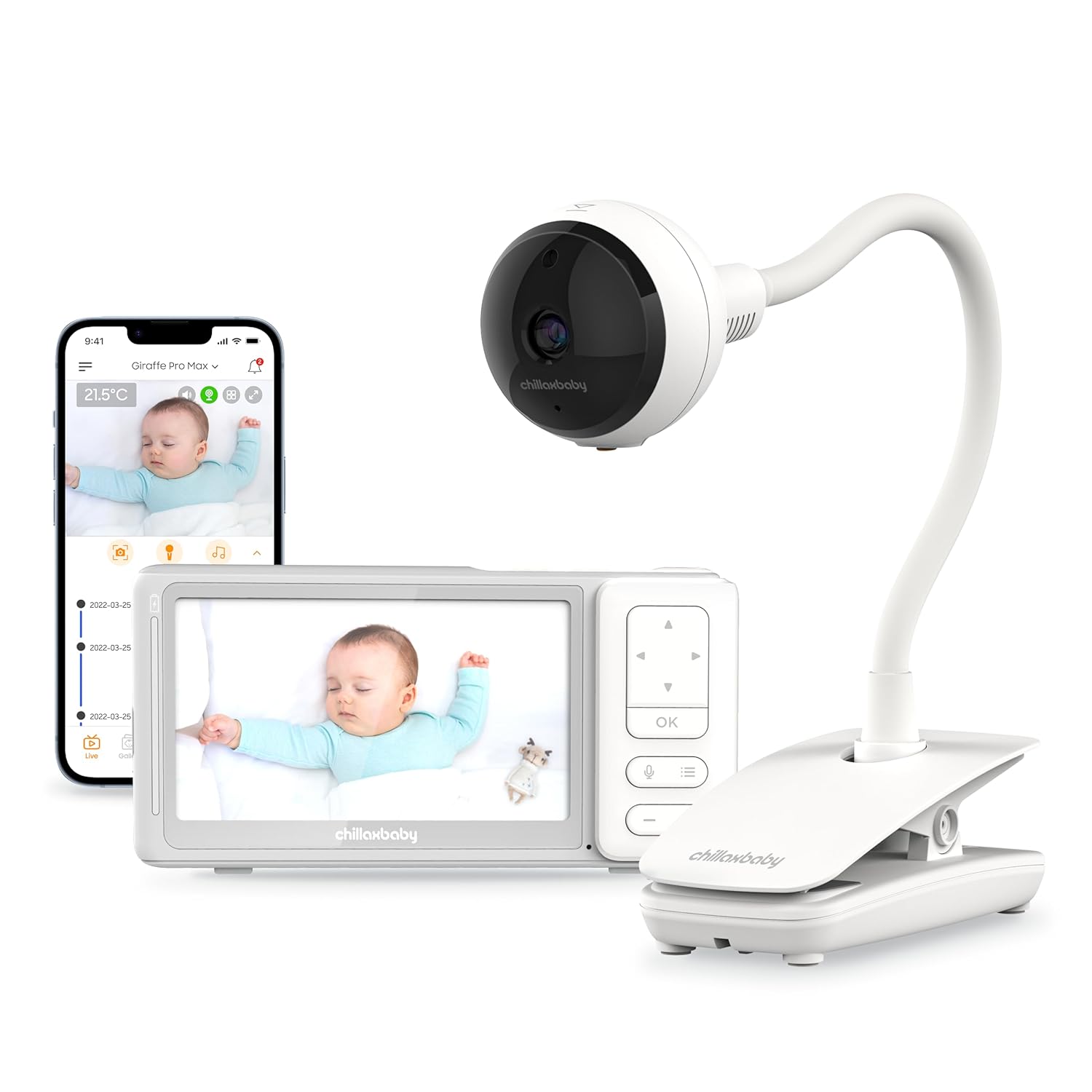 CHILLAX Giraffe Pro Max Baby Monitor – Video Baby Monitor wi…