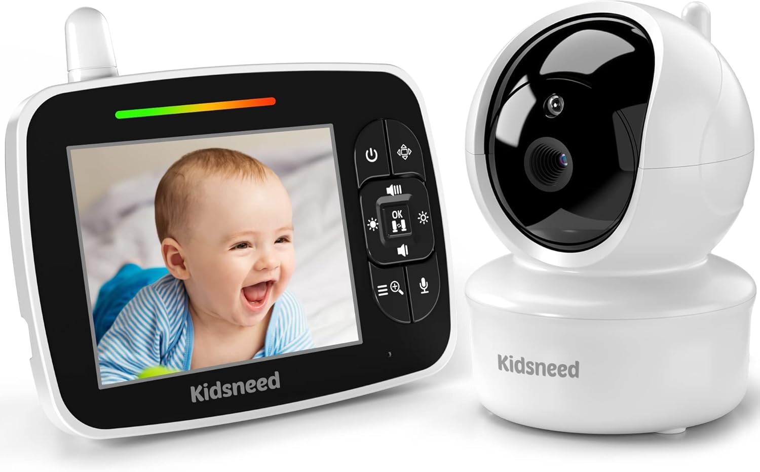 Kidsneed Baby Monitor – 3.5 Inch Video Baby Monitor with Rem…