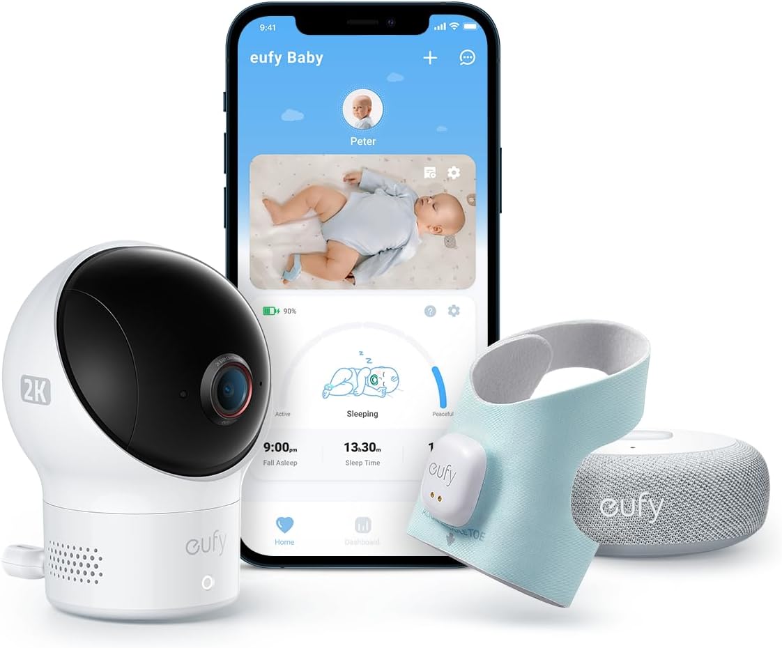 eufy Baby Smart Sock Baby Monitor with 2.4 GHz Wi-Fi, Track …