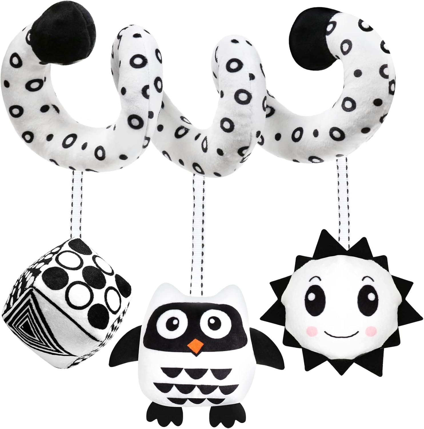 Baby Spiral Hanging Stroller and Car Seat Toys Black and Whi…