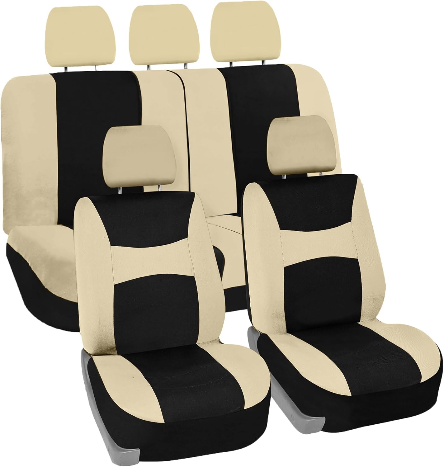 FH Group Car Seat Covers Full Set Cloth – Universal Fit, Aut…