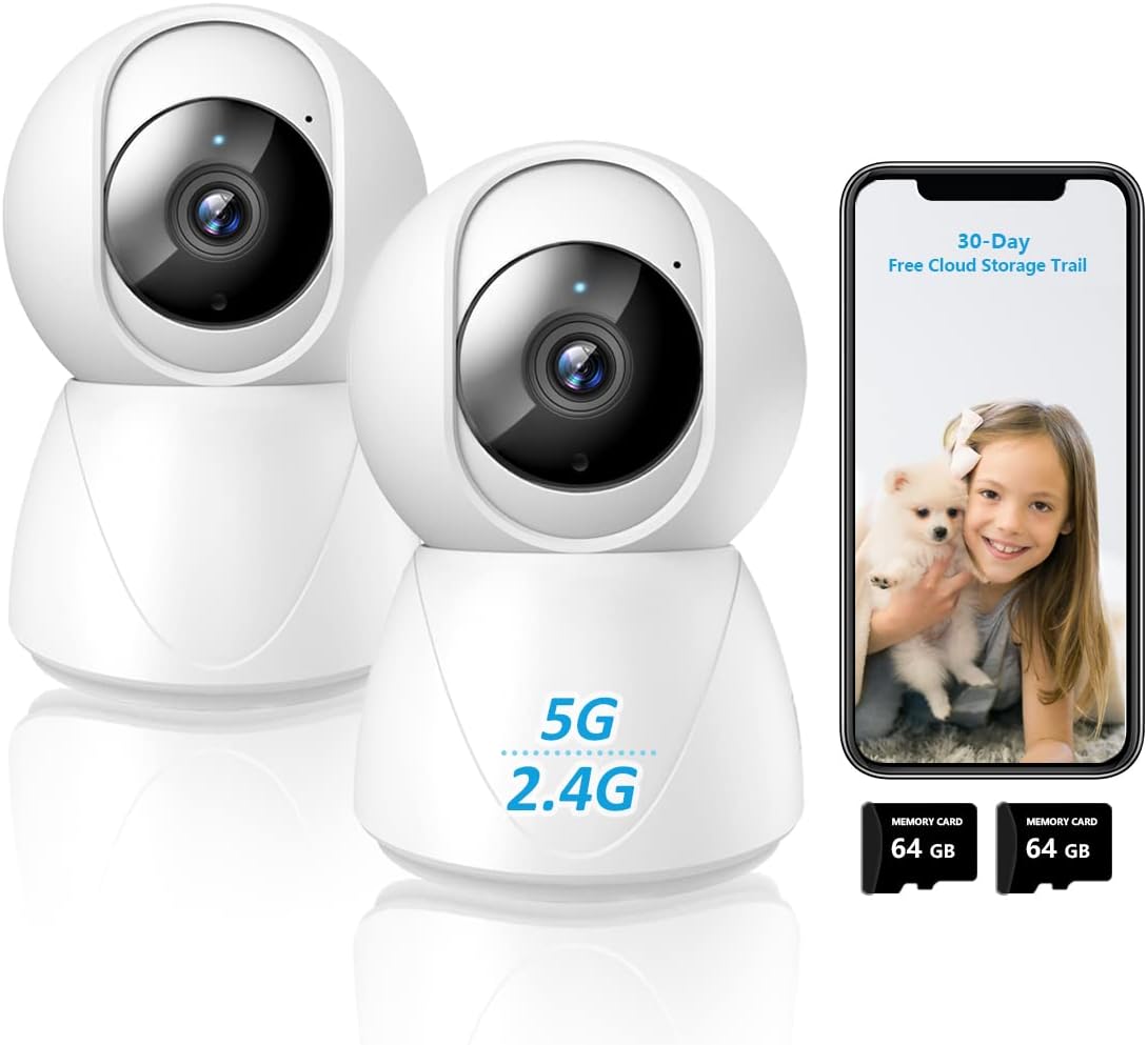 2K Baby Monitor Camera with Phone App, 5G WiFi Security Came…