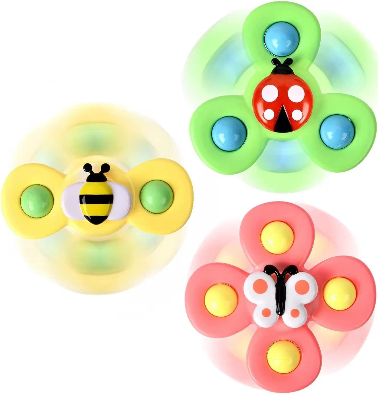 3PCS Suction Cup Spinner Toys for 1 2 Year Old Boys Spinning…