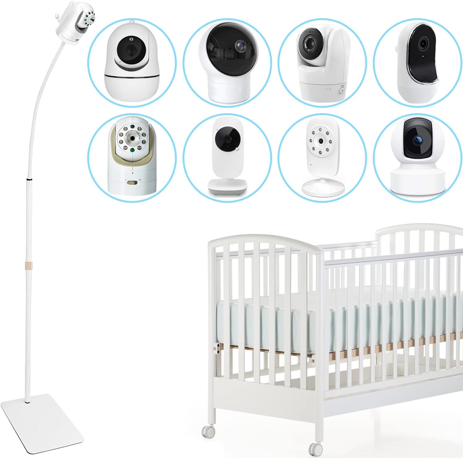 67 inch Adjustable Height Baby Monitor Floor Stand Holder fo…