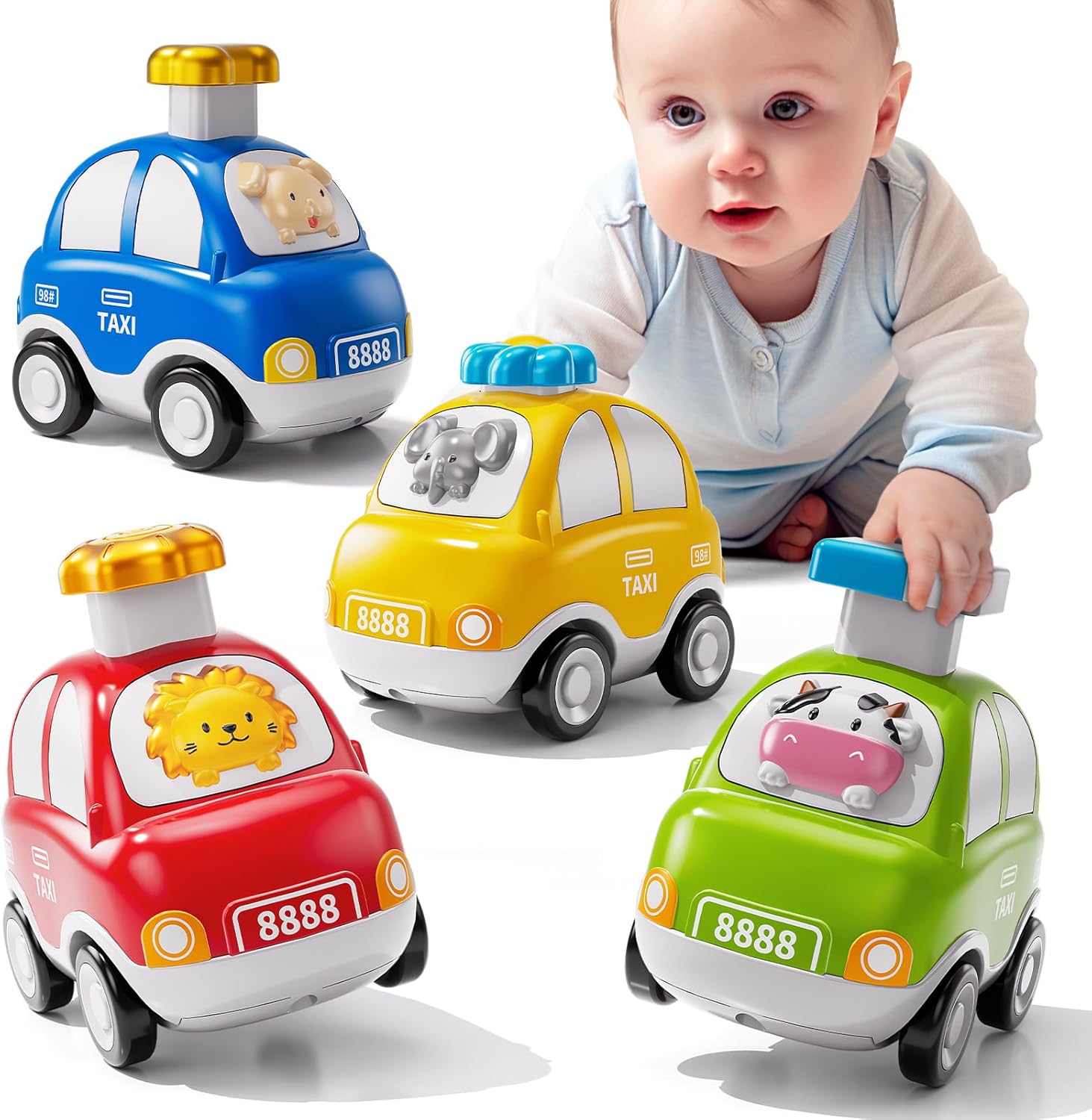 Animal Press and Go Car Toys for Toddlers 1-3 – Kids Play Ca…