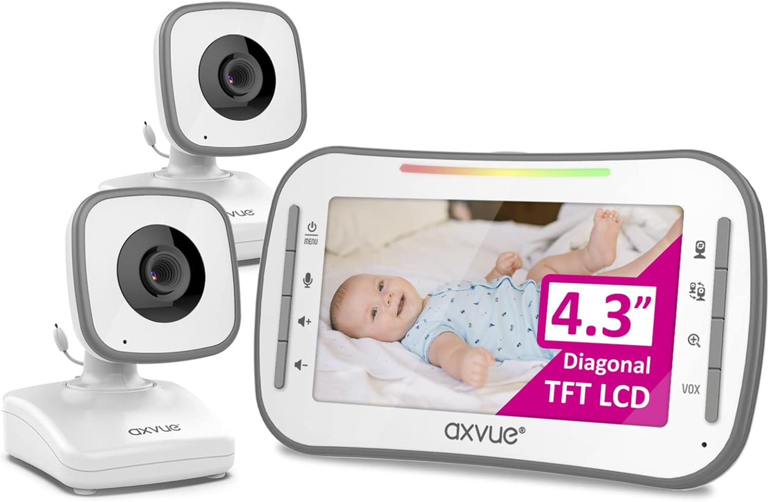 AXVUE Video Baby Monitor, Comfortable Slim Design Handheld E…