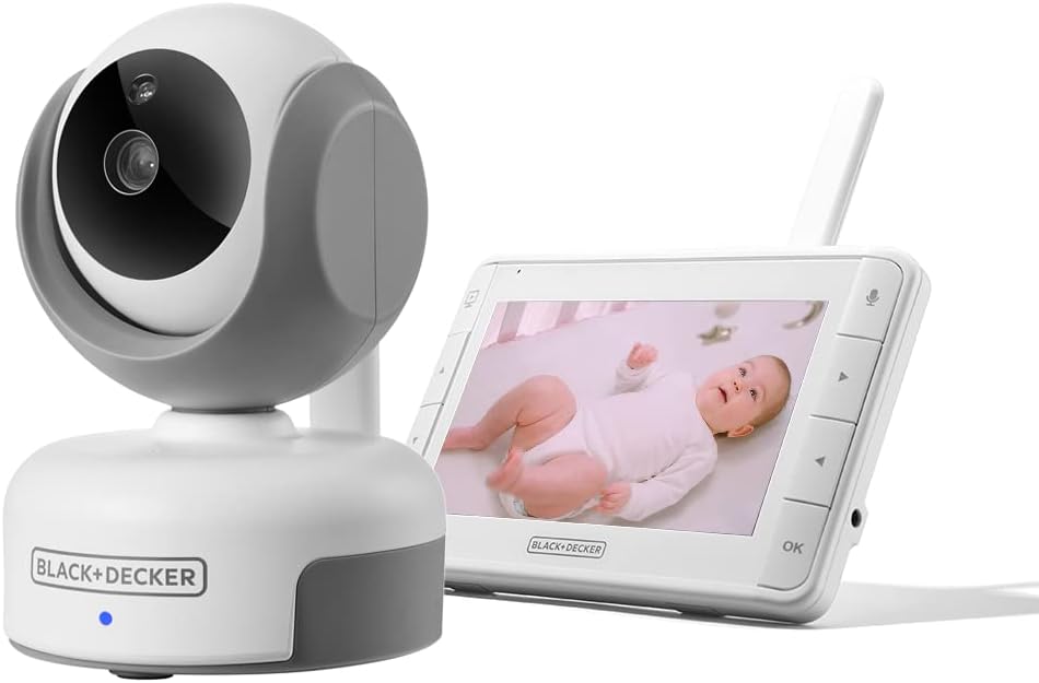 BLACK+DECKER Smart Video Baby Monitor PRO – 5″ Screen, Full …