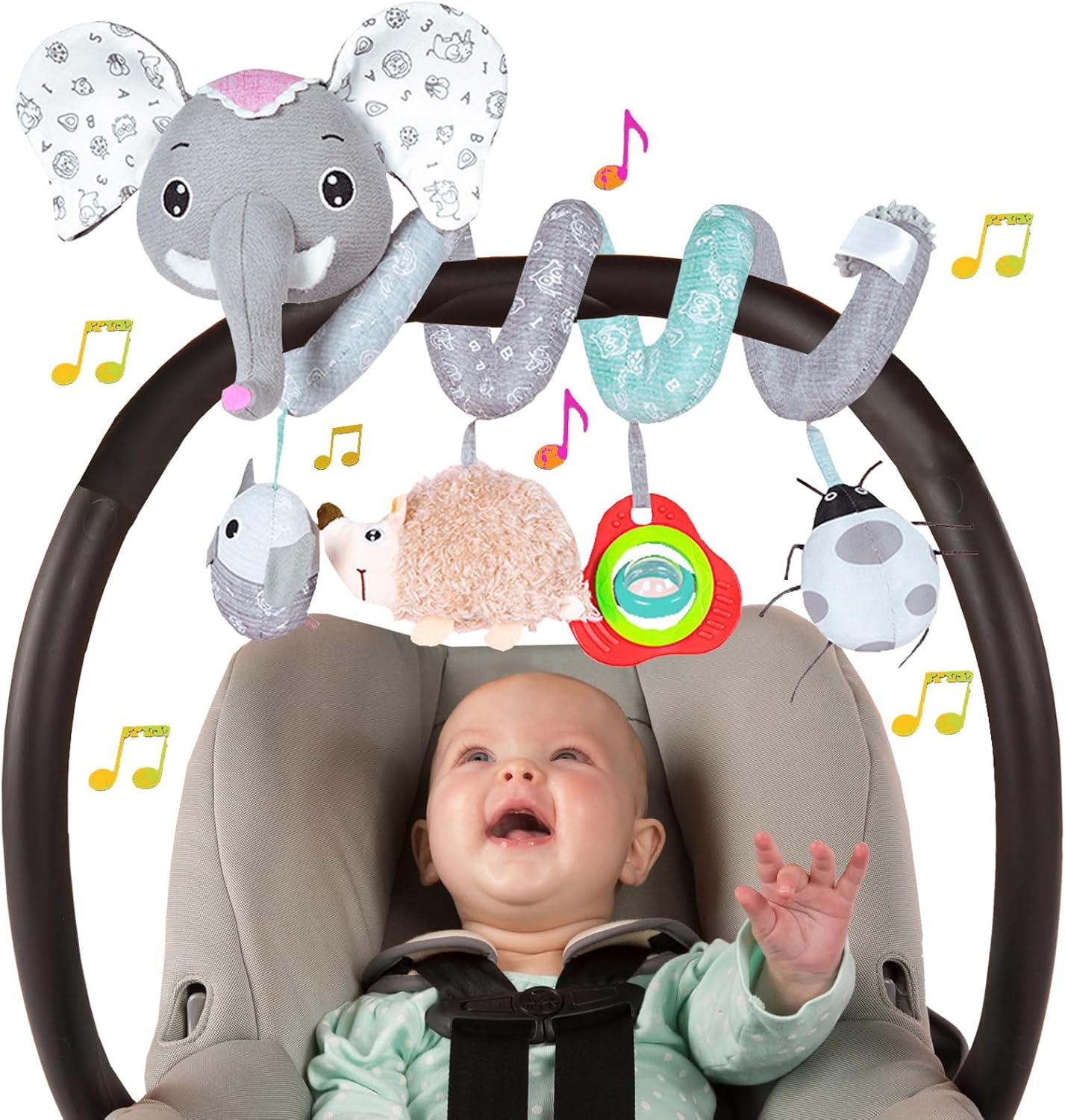 Baby Car Seat Toys, Hanging Stroller Toys for Baby 0-6 Month…