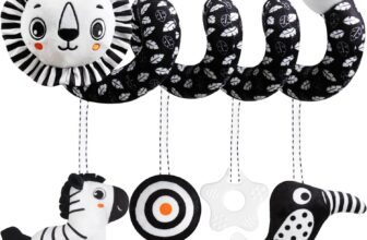 Baby Carseat Toy Black & White Rattle Spiral Hanging Activit...