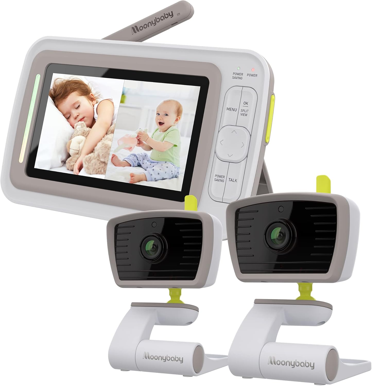 Baby Monitor Long Range No WiFi, 2 Wide View Cameras, Baby R…