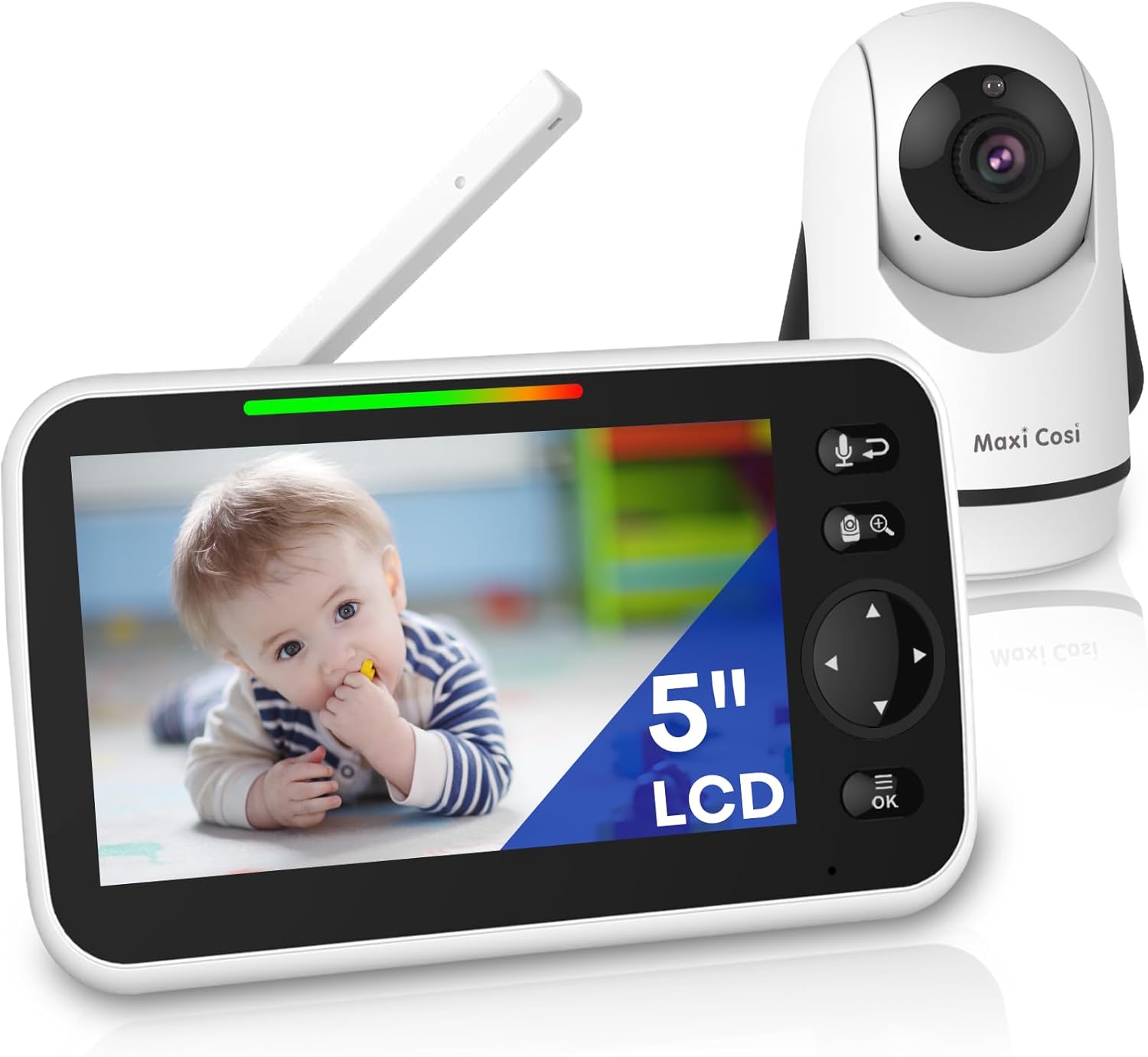 Baby Monitor NO WiFi with Camera and Audio-5 Inch Large Scre…