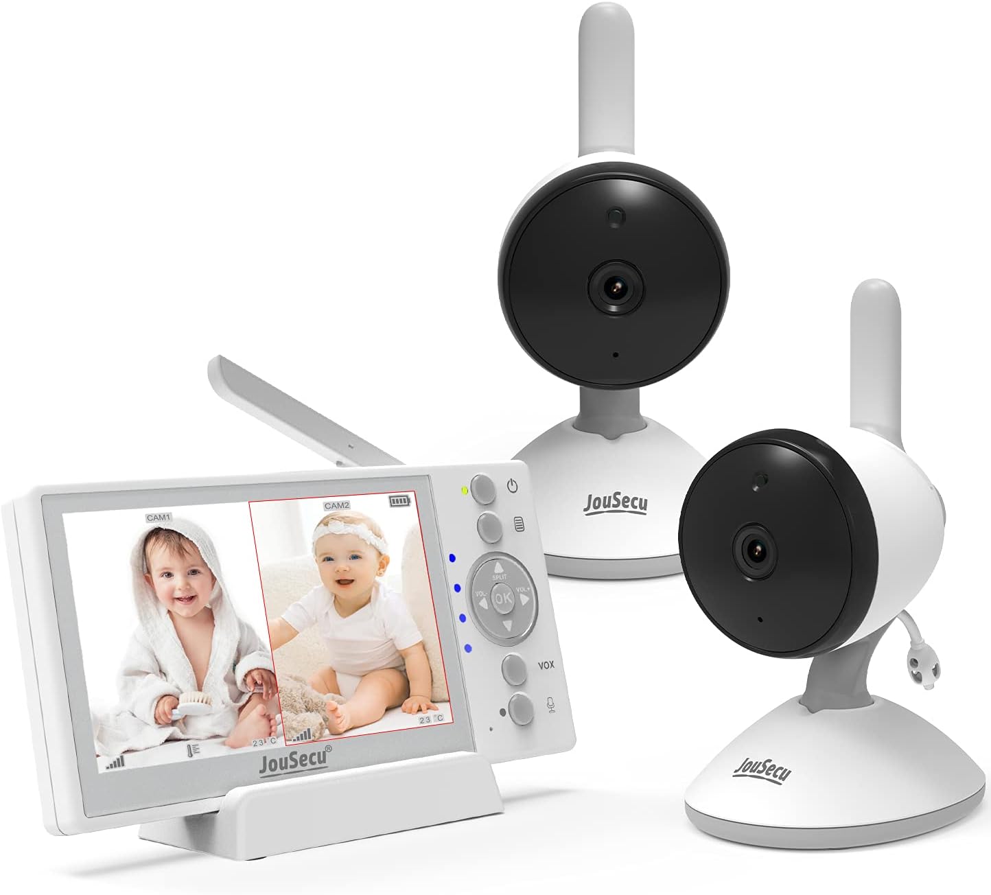 Baby Monitor with 2 Cameras, Video Baby Monitor, 4.3 Inches …