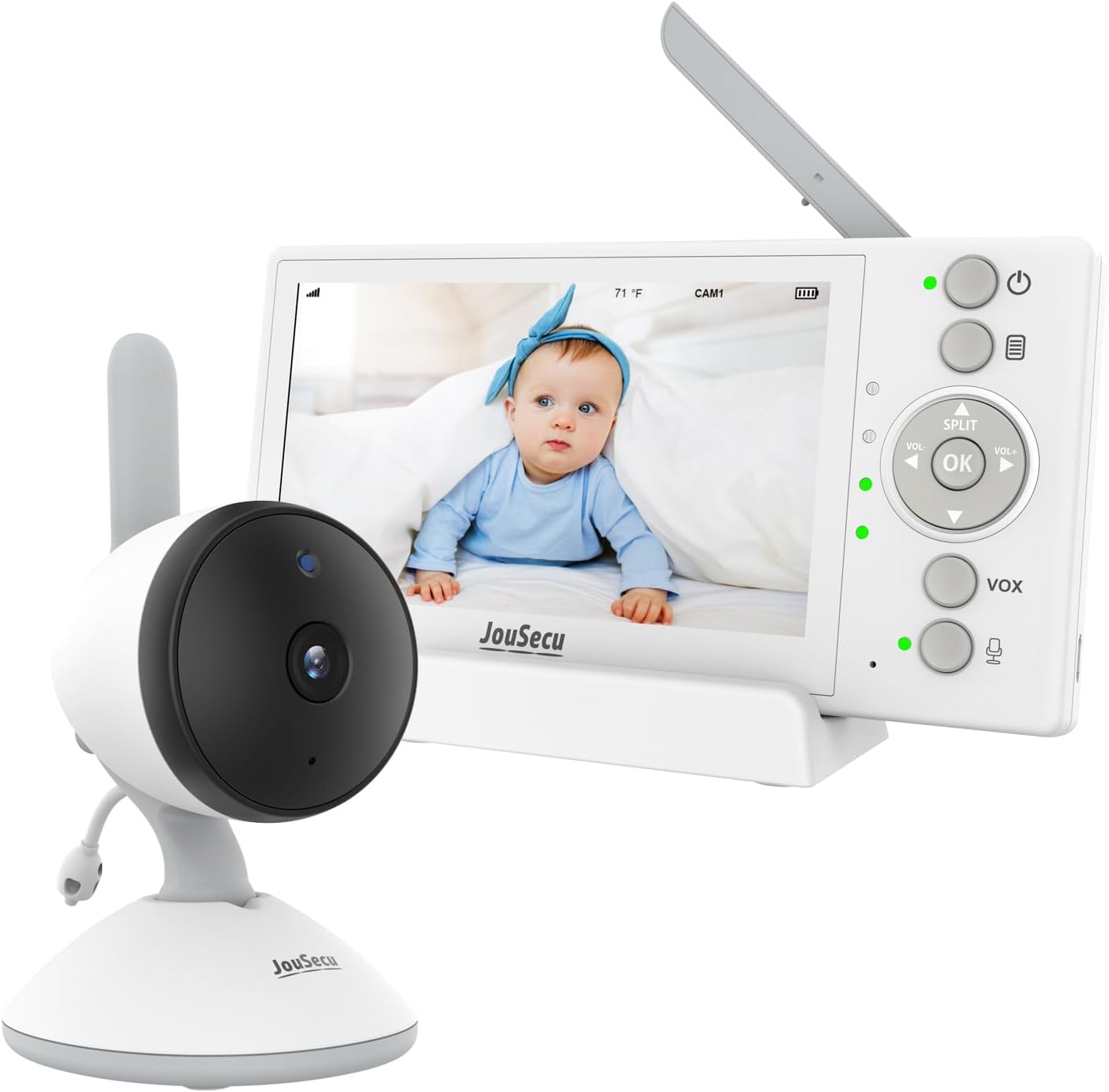 Baby Monitor with Camera and Audio No WiFi, 4.3″ Display Vid…