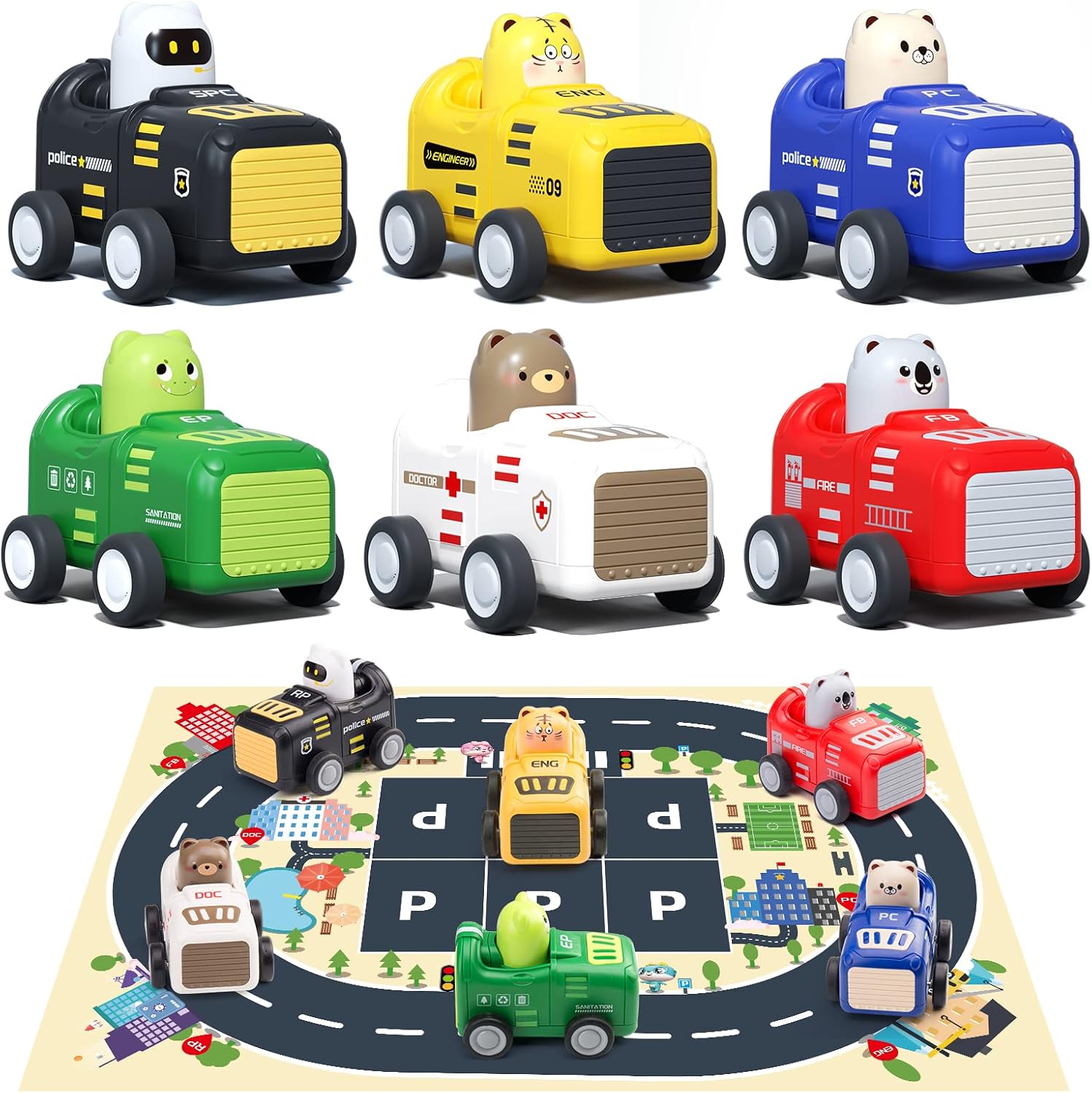 Baby Toy Cars for 1 2 3+ Year Old Toddler, City Guard Series…