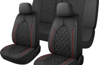 CAROMOP Luxury Leather Car Seat Covers Full Set-Waterproof S...