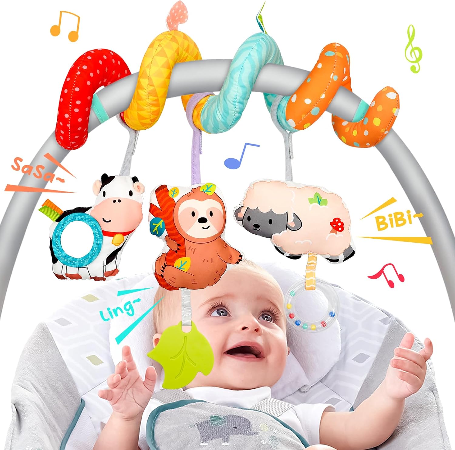 Car Seat Toys Carseat Toys Hanging, Baby Toys 0-6 Months Inf…