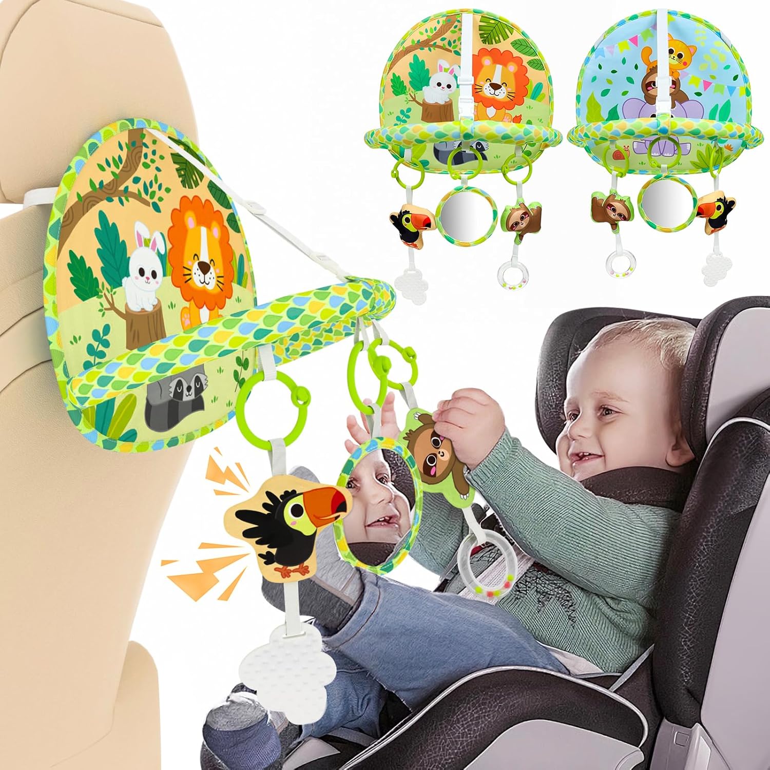 Dr.Rapeti Baby Car Seat Toy for Travel Rear Facing Double Si…