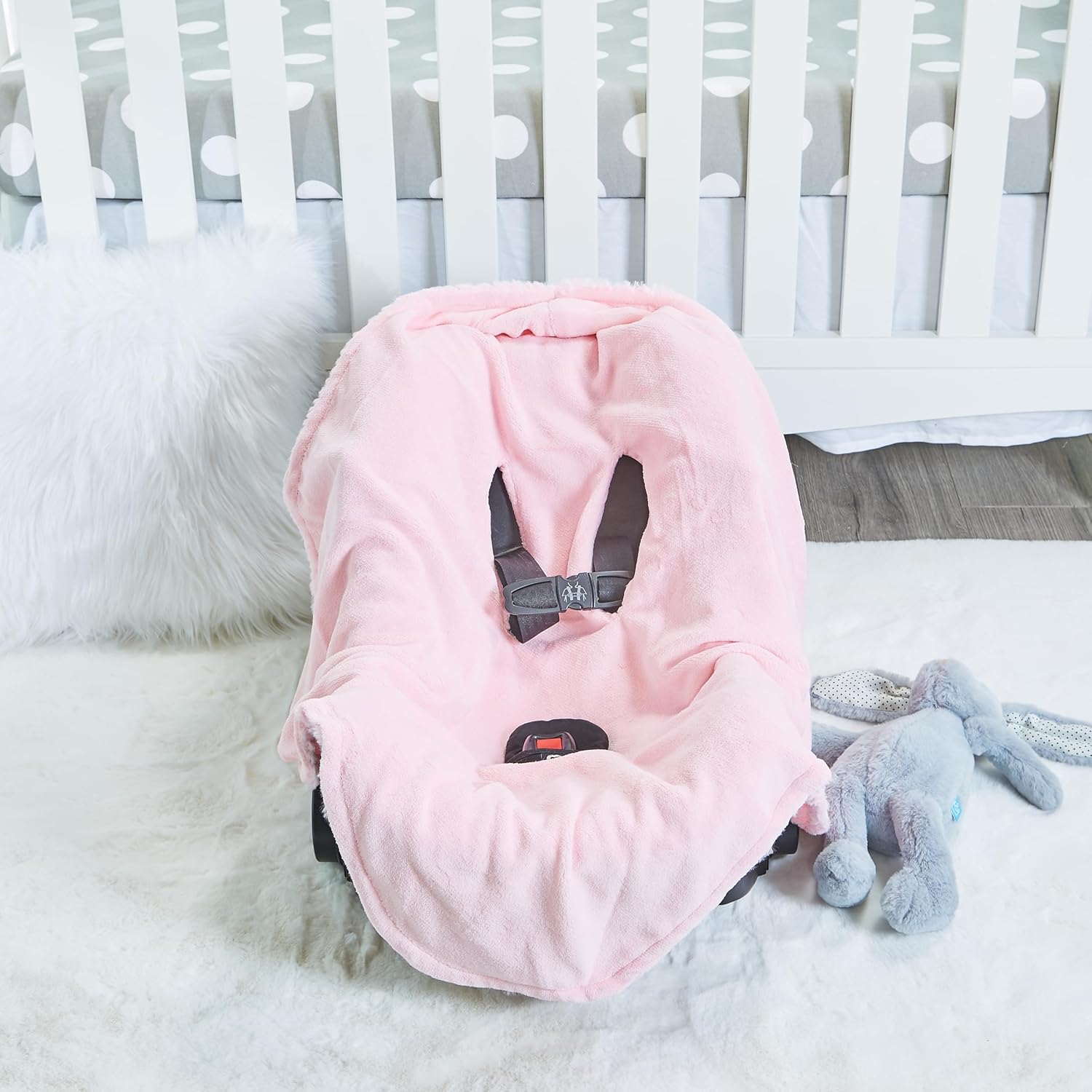 EVERYDAY KIDS Pastel Pink Baby Car Seat Blanket for Baby and…