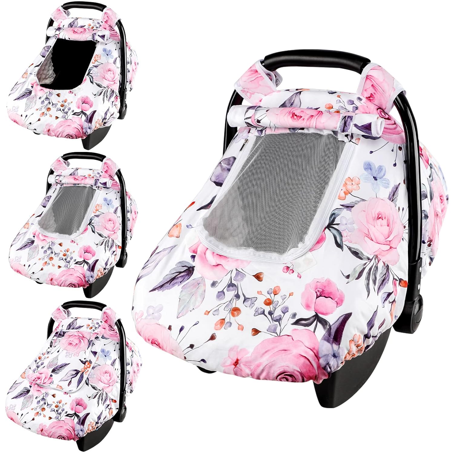 Floral Baby Carseat Cover Girls, Pea Pod Infant Car Seat Cov…