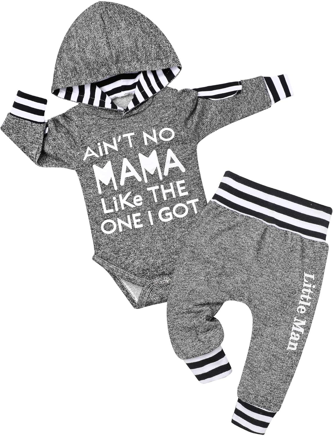 Fommy Newborn Baby Boy Clothes Plaid Letter Print Long Sleev…