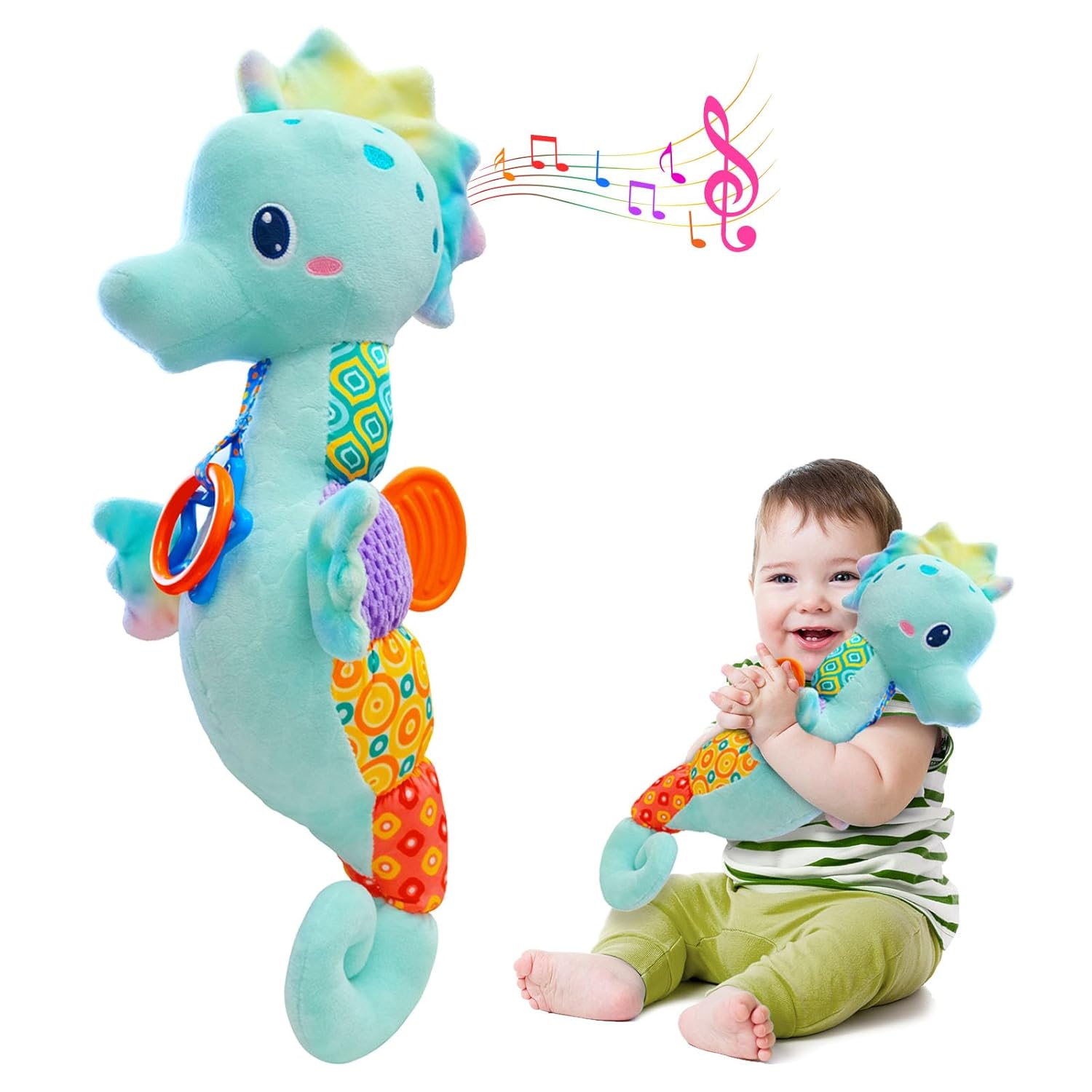 Fuzqq Baby Toys 0-6 Months,Infant Musical Stuffed Animals So…