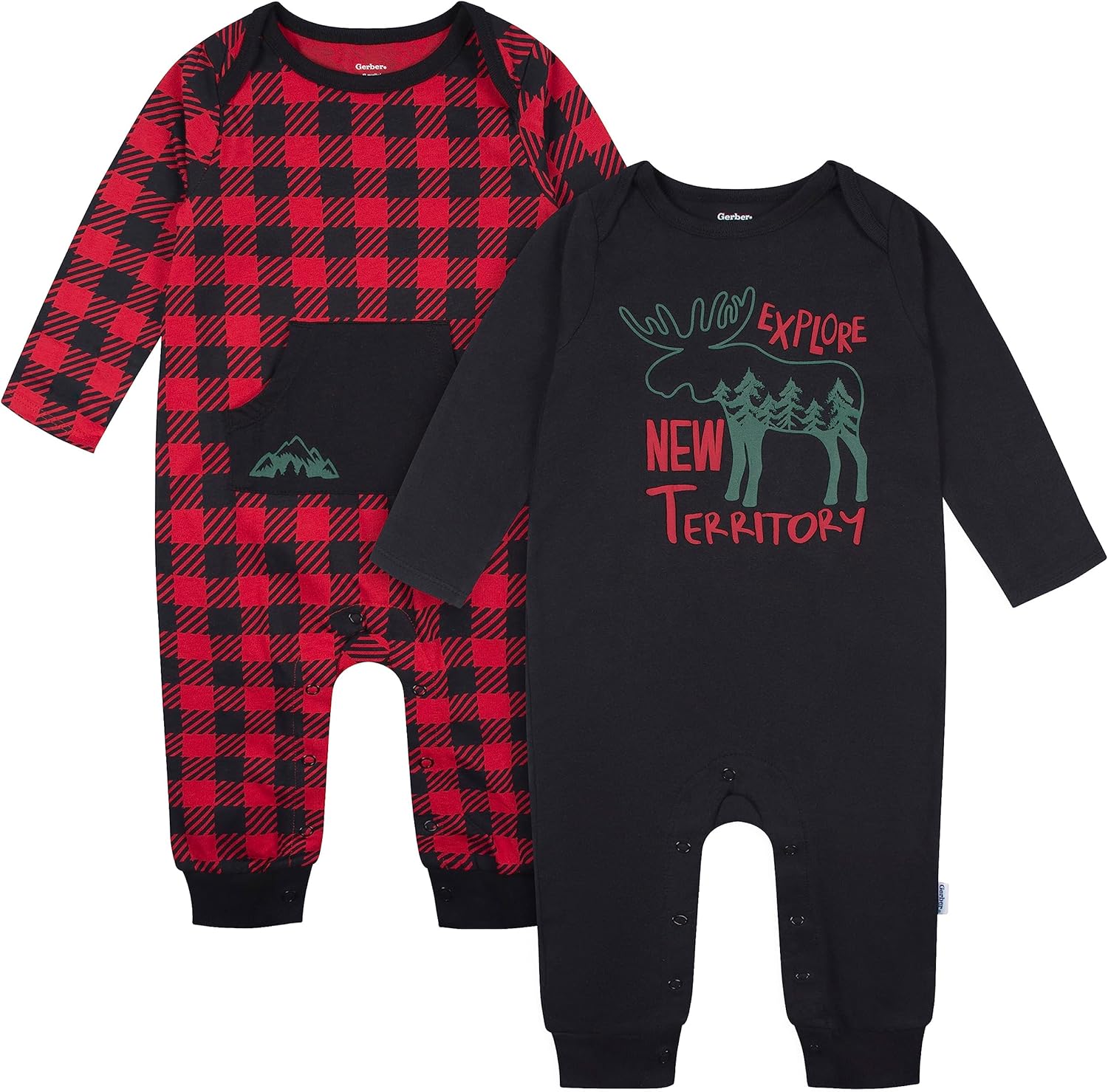 Gerber Baby Boys’ Long Sleeve Jumpsuit (2 Pack)