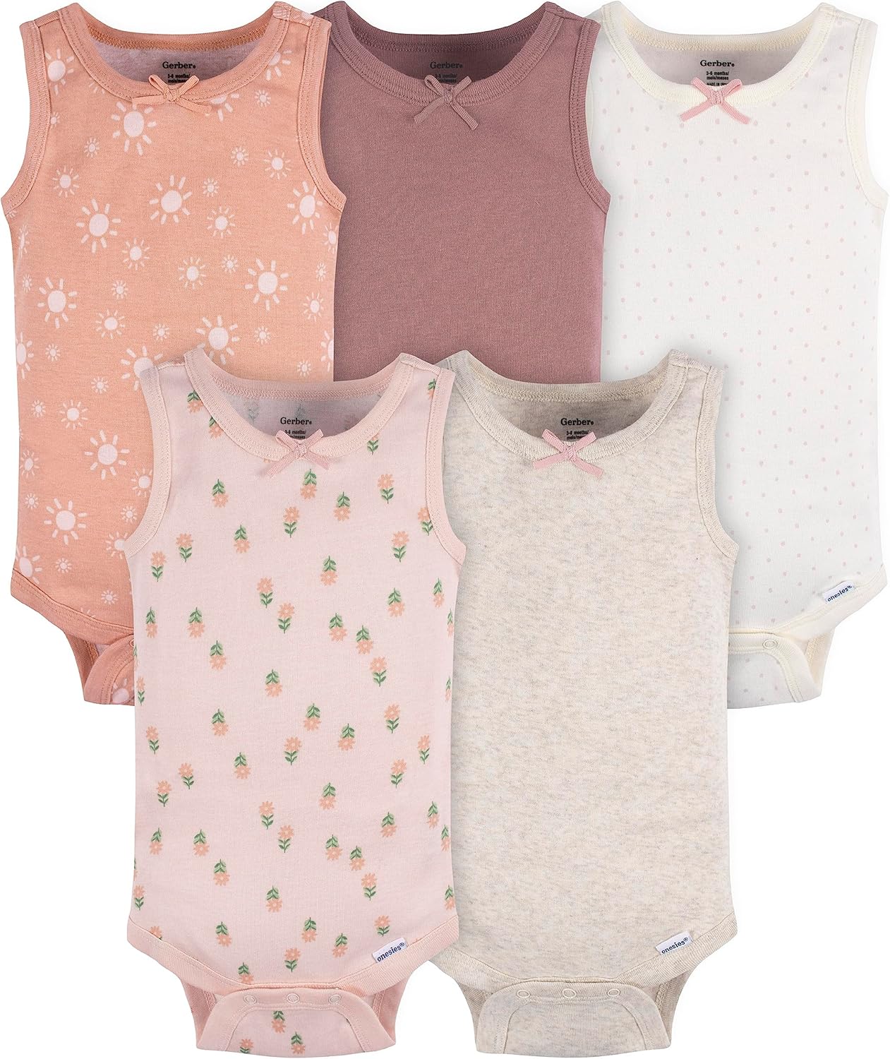 Gerber baby-girls Multi-pack Sleeveless Onesies Bodysuit