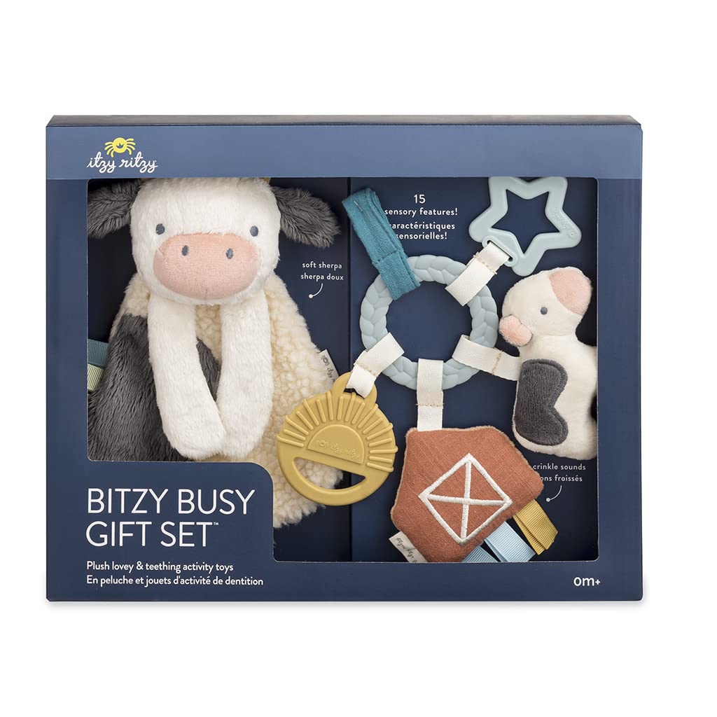 Itzy Ritzy Farm Toy Gift Set – Includes Cow Lovey & Farm-The…