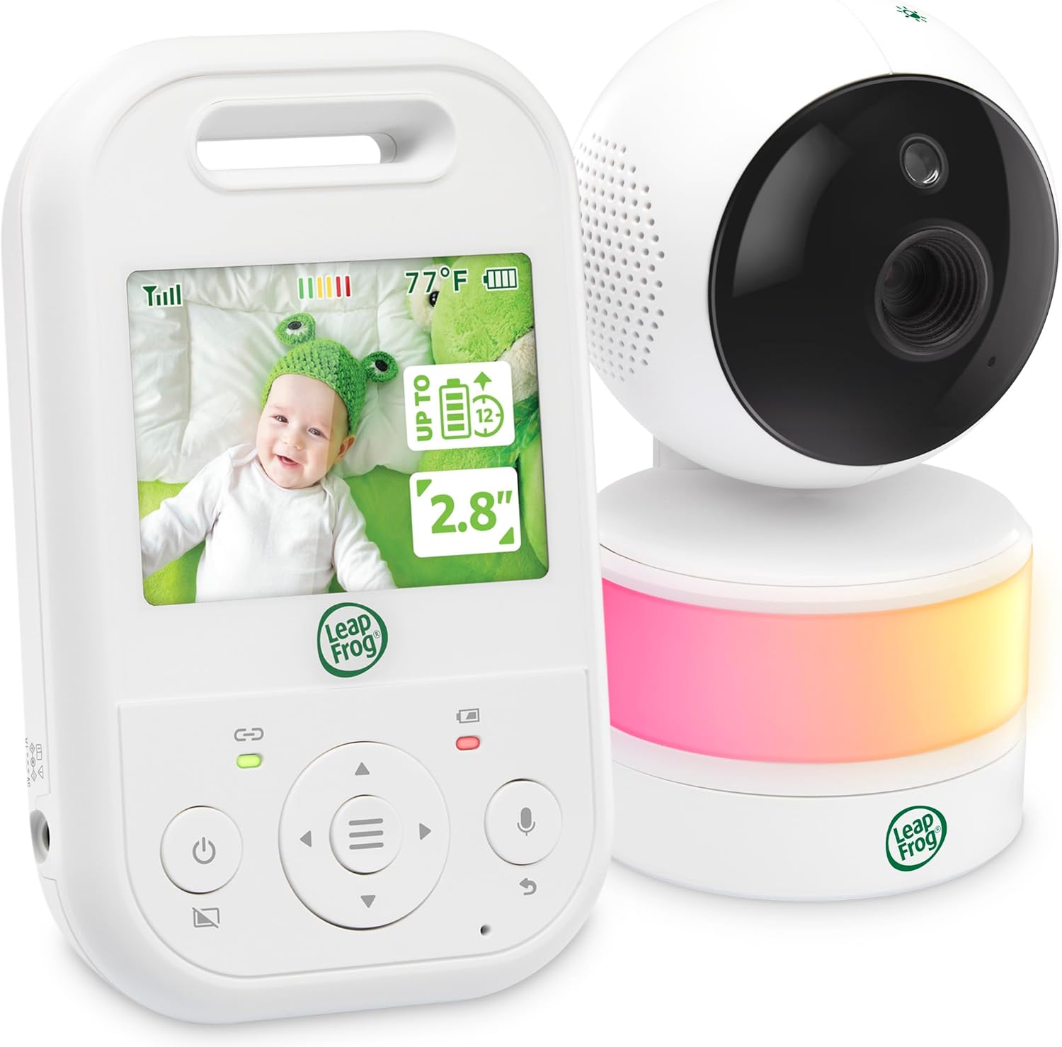 LeapFrog LF2513 Baby Monitor, 2.8″ IPS LCD Screen, Pan-Tilt-…