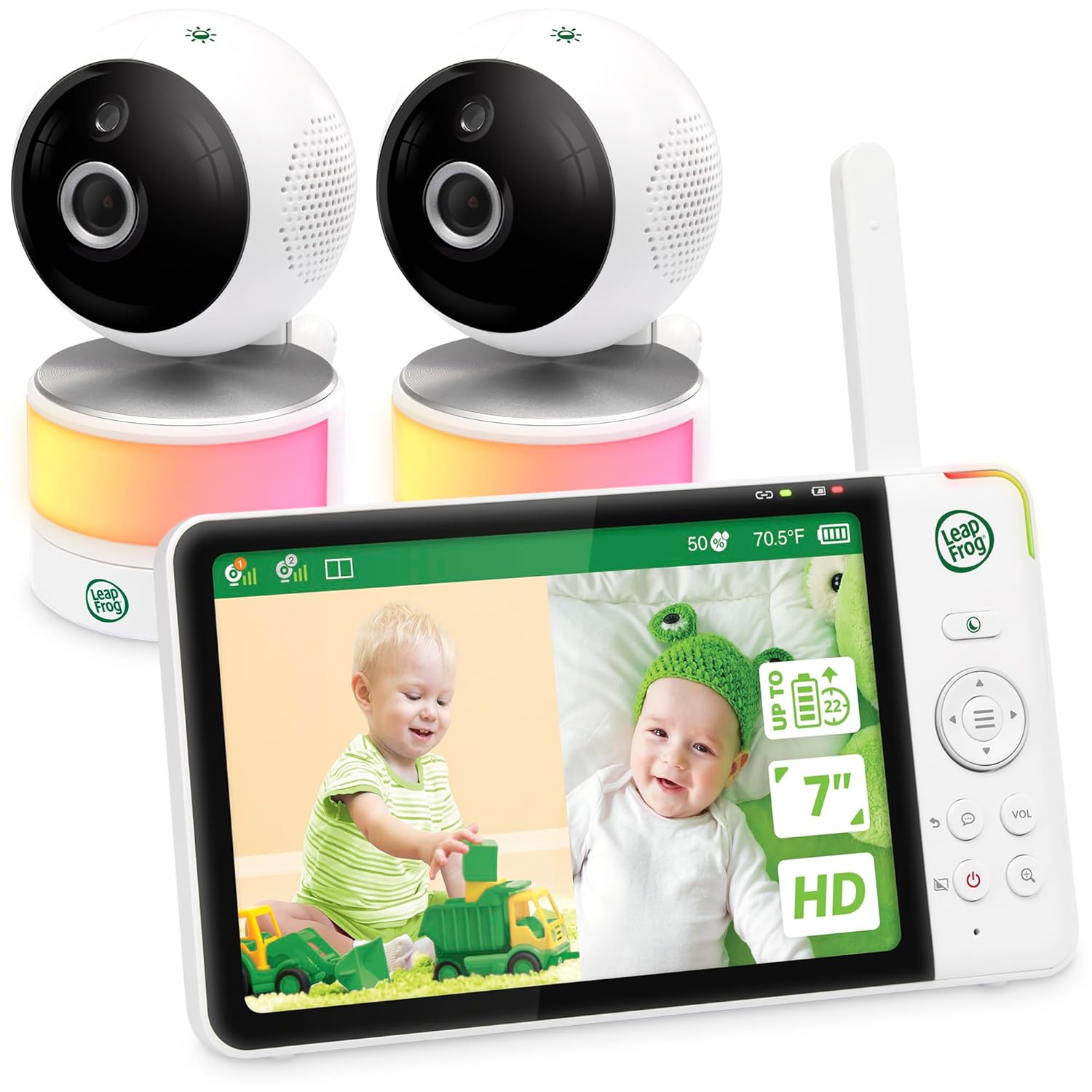 LeapFrog LF920-2HD 7″ Split Screen Baby Monitor – Video Baby…