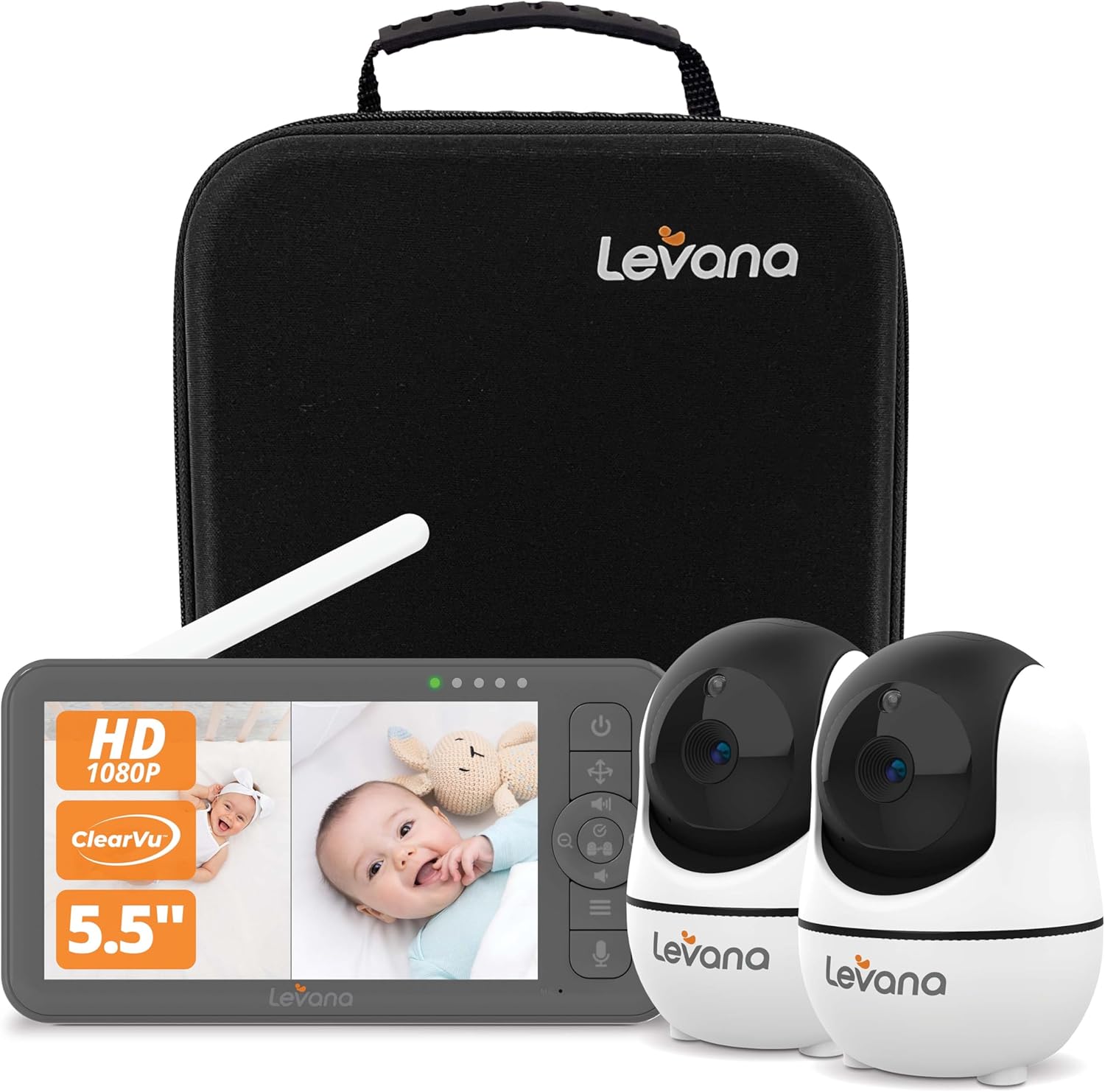 Levana Nala Video Baby Monitor No WiFi, 2X 1080P PTZ Cameras…