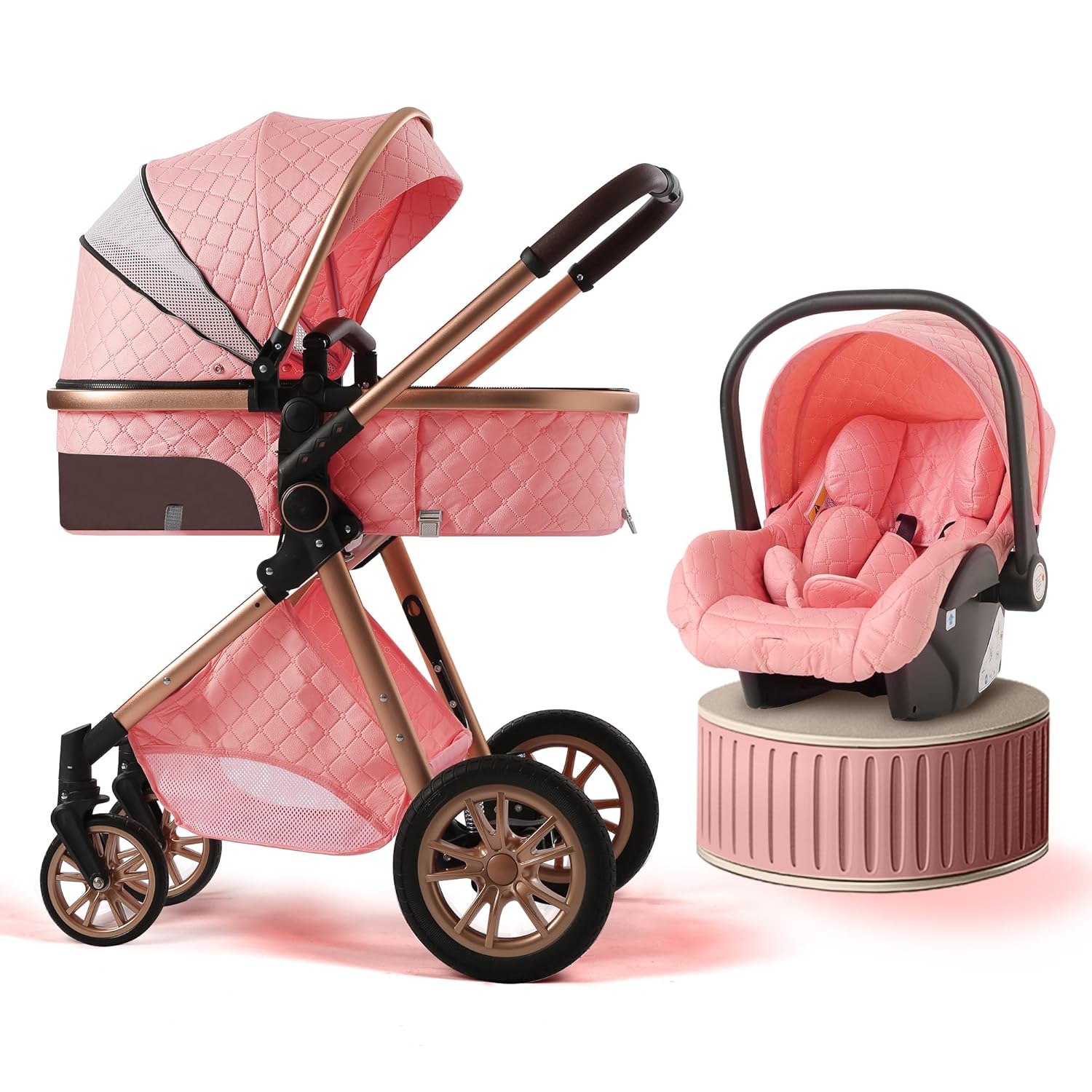 Luxury Pram High Landscape Baby Stroller Folding Pushchair f…