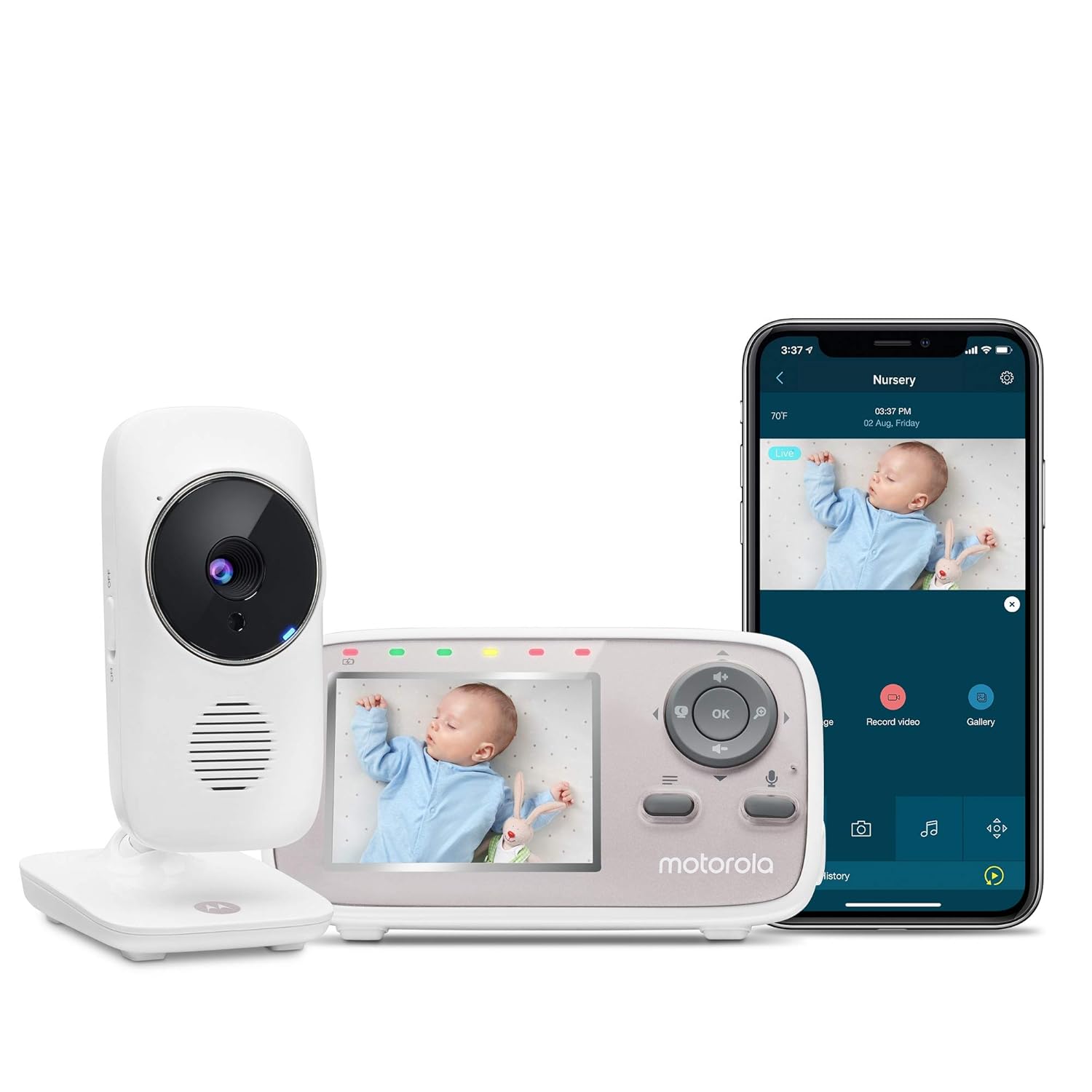 Motorola MBP667CONNECT 2.8″ Video Baby Monitor with Wi-Fi Vi…