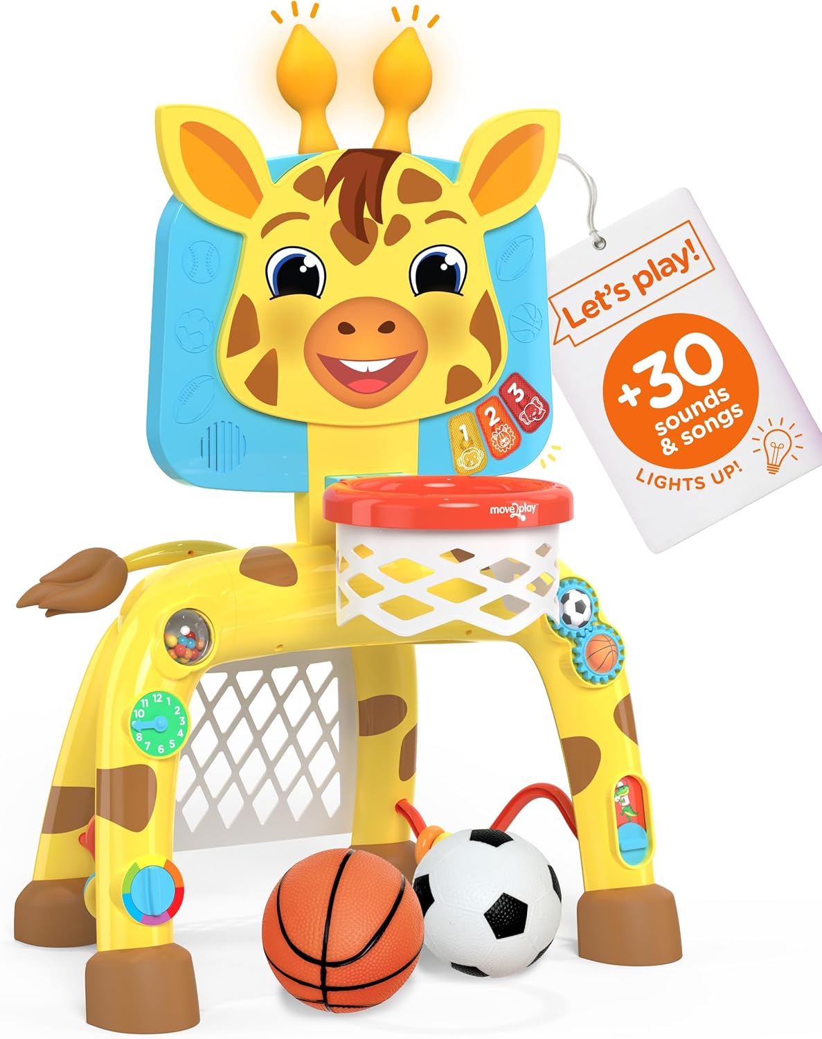 Move2Play, Giraffe Basketball Hoop & Soccer Goal Activity Ce…