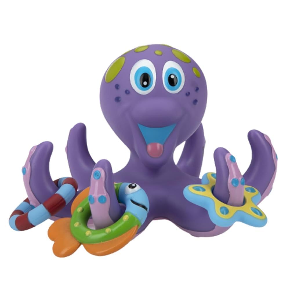 Nuby Floating Purple Octopus Toy with 3 Hoopla Rings – Baby …