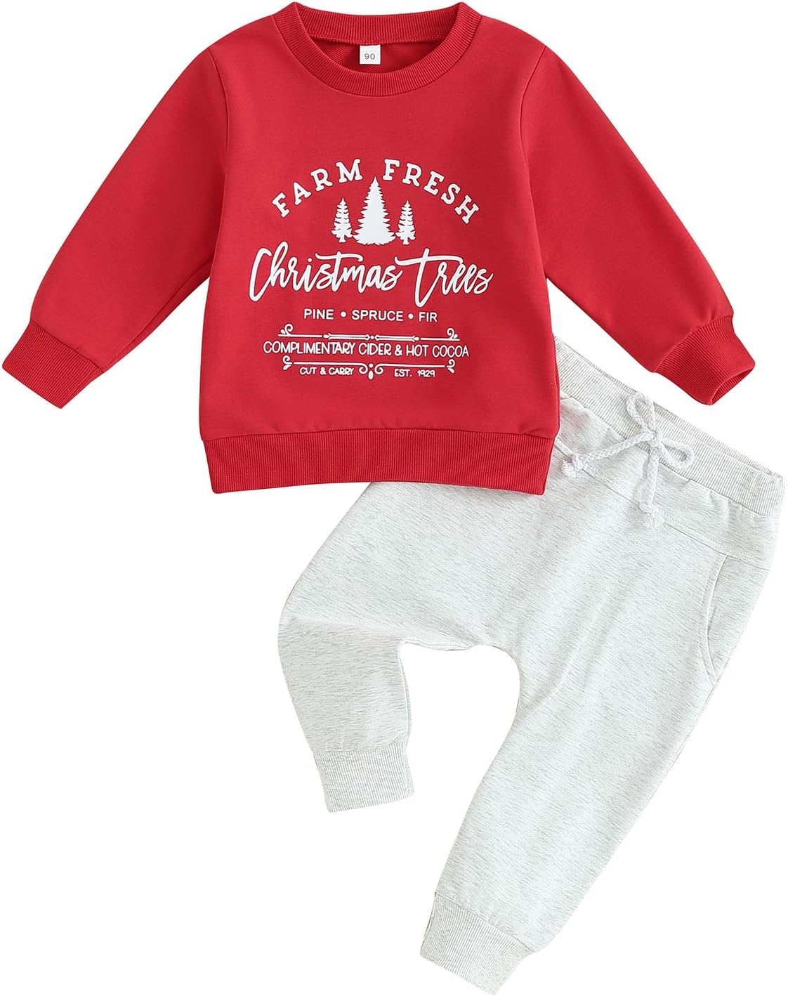 Nyapruwe Toddler Baby Boy Christmas Outfit Long Sleeve Lette…