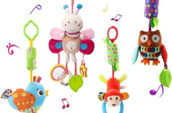 Sealive 4 Piece Baby Stroller Toy Sensory Musical Toys, Soft...