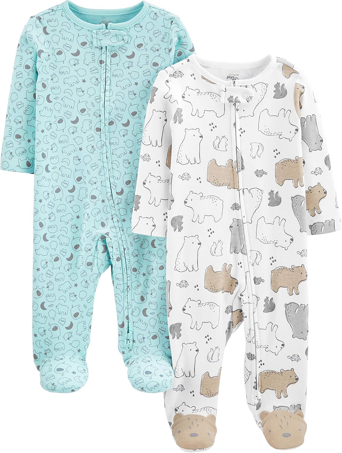 Simple Joys by Carter’s Baby Neutral 2-Pack Cotton Footed Sl…