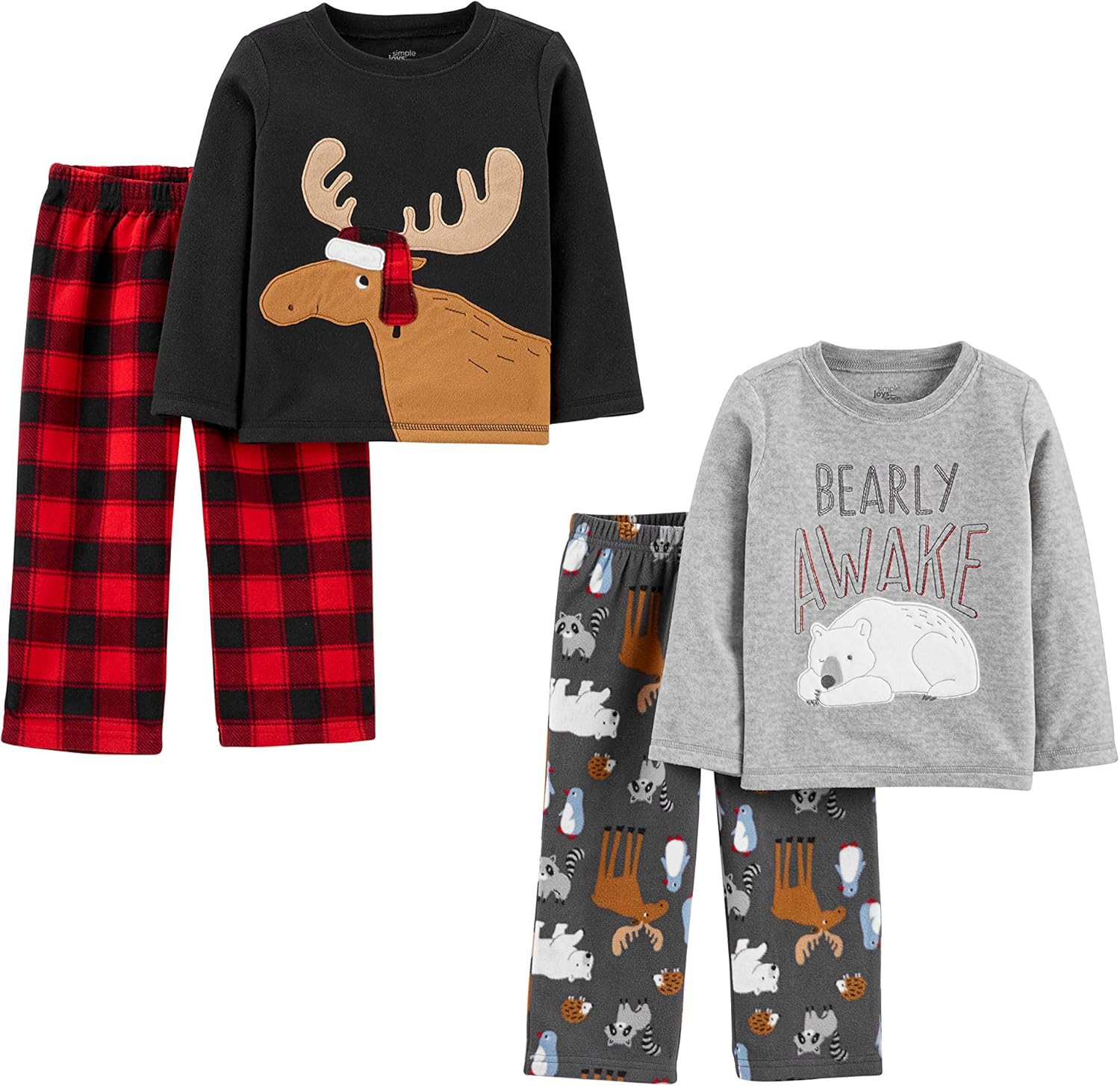 Simple Joys by Carter’s Boys and Toddlers’ 4-Piece Pajama Se…