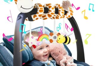 Stuffed Giraffe Spiral Car Seat Toys, 0-6 Months Stroller Ac...