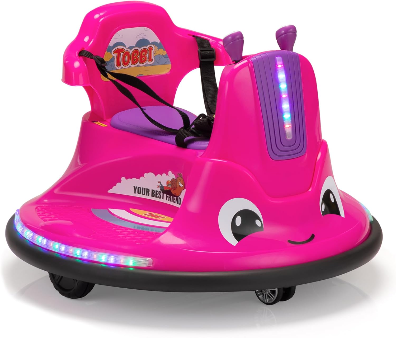 TOBBI Toddlers Bumper Car, 12v Baby Electric Ride On Snail S…