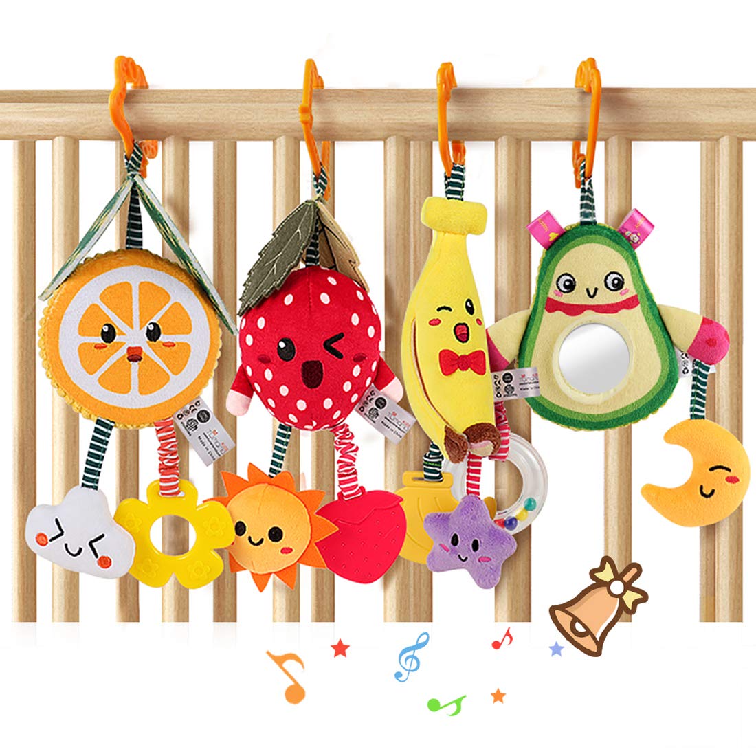 TUMAMA Baby Toys for 3 6 9 12 Months,Hanging Fruit Rattles A…