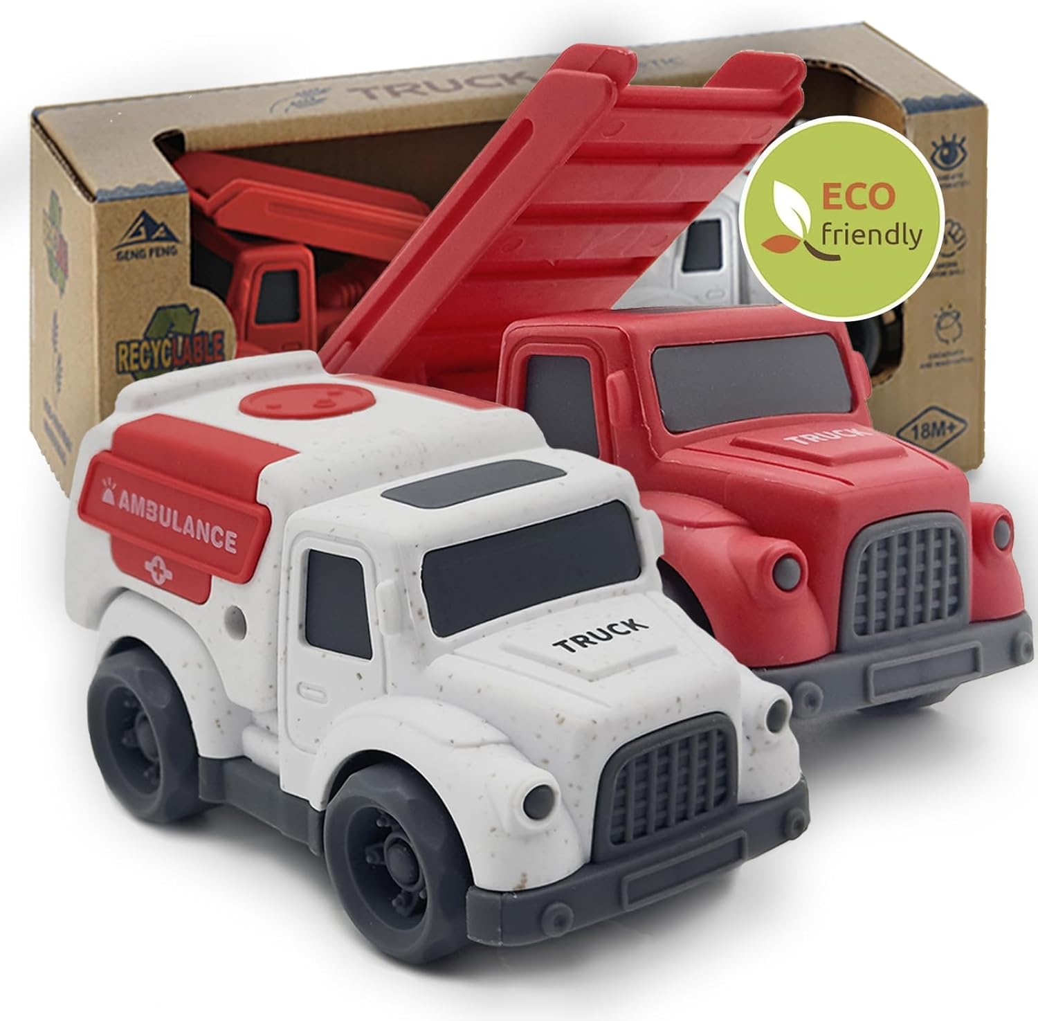 Toddler Car Toys for 1-3 Year Old, Fire Truck, Ambulance, PV…