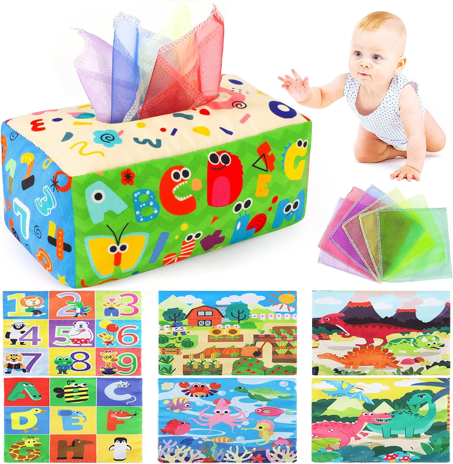 URMYWO Baby Toys 6-12 Months, Baby Tissue Box Toy, Montessor…