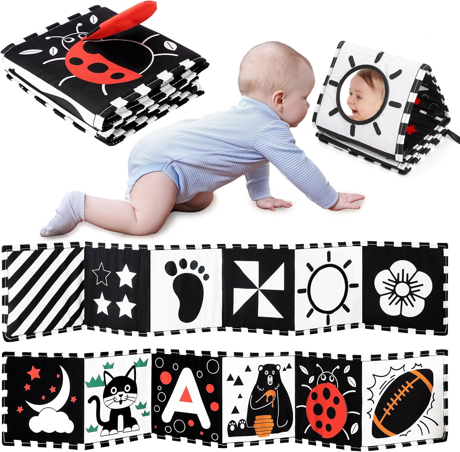 URMYWO Black and White Baby Toys, High Contrast Newborn Toys…