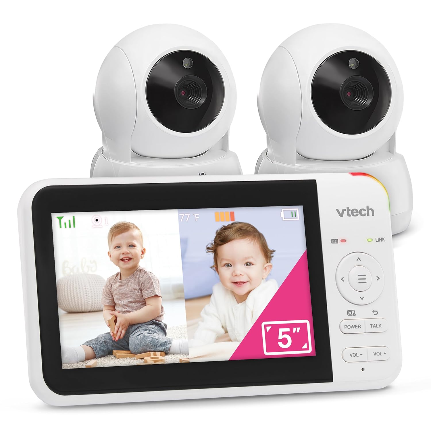 VTech VM924-2 Remote Pan-Tilt-Zoom Baby Monitor with 2 Camer…