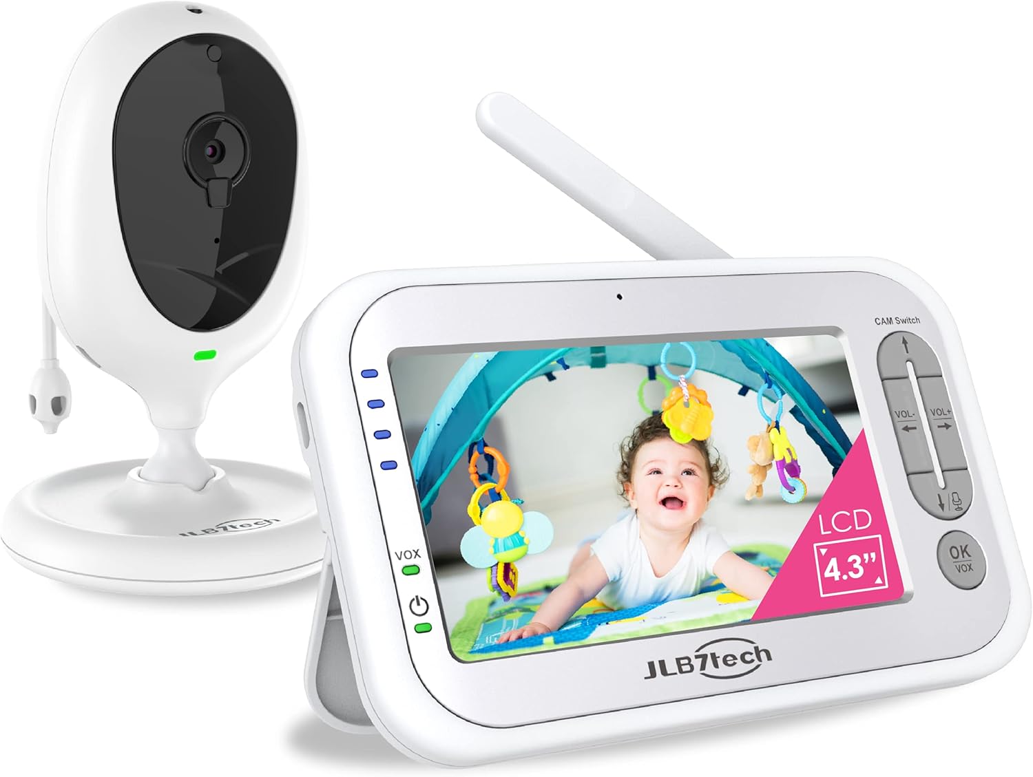 Video Baby Monitor with One Camera and 4.3″ LCD,Auto Night V…