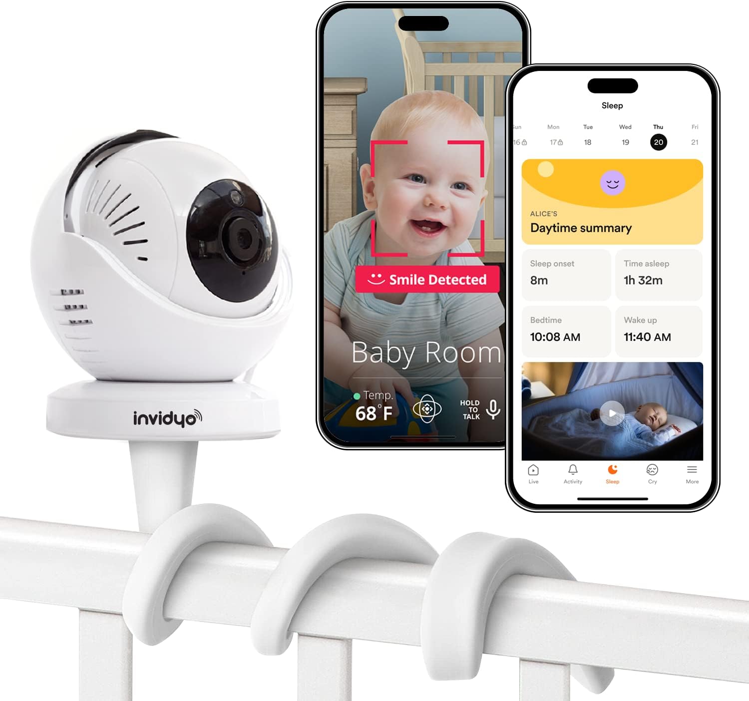 WiFi Baby Monitor with Camera and Audio: Sleep Tracking, Cry…