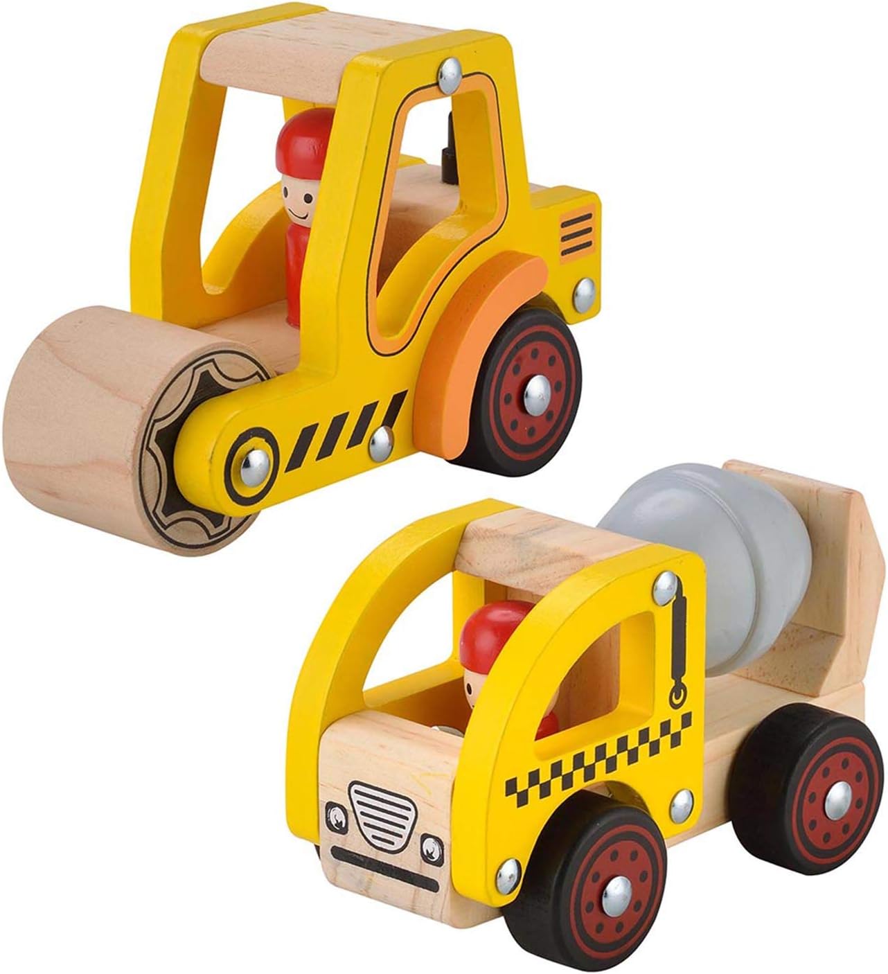 Wooden Push Car Toys for Infants 12-18 Months, 2 Pcs Baby Ve…